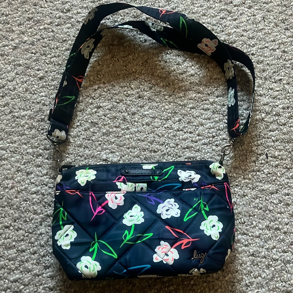 Lug Flare Blue Floral bag - like new condition